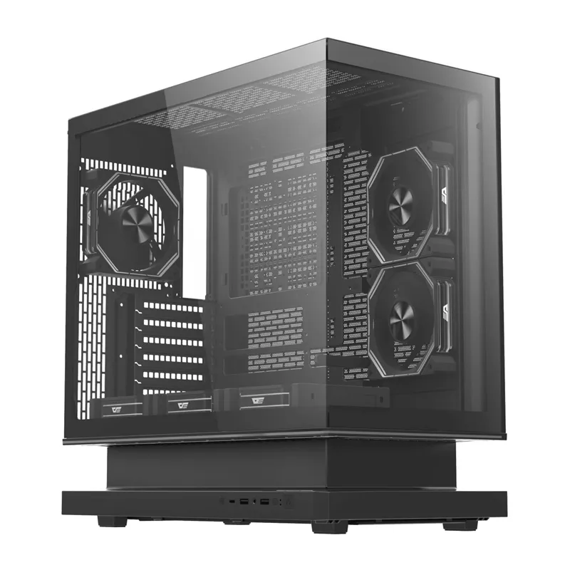 DarkFlash F1 ATX kompiuterio korpusas su 6 ventiliatoriais, juodas