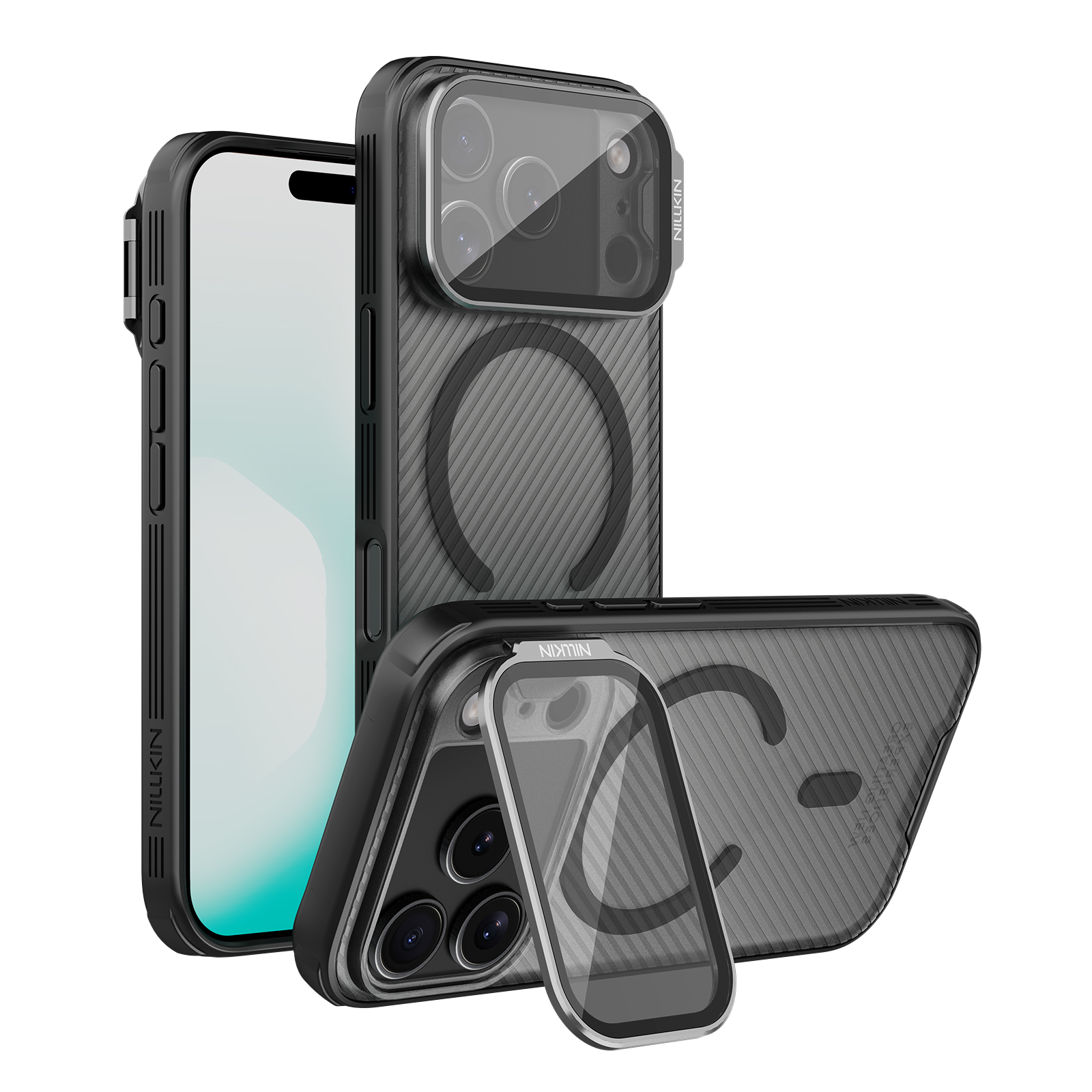 Nillkin CamShield Prop magnetinis dėklas iPhone 17 Pro / iPhone 18 Pro, juodas