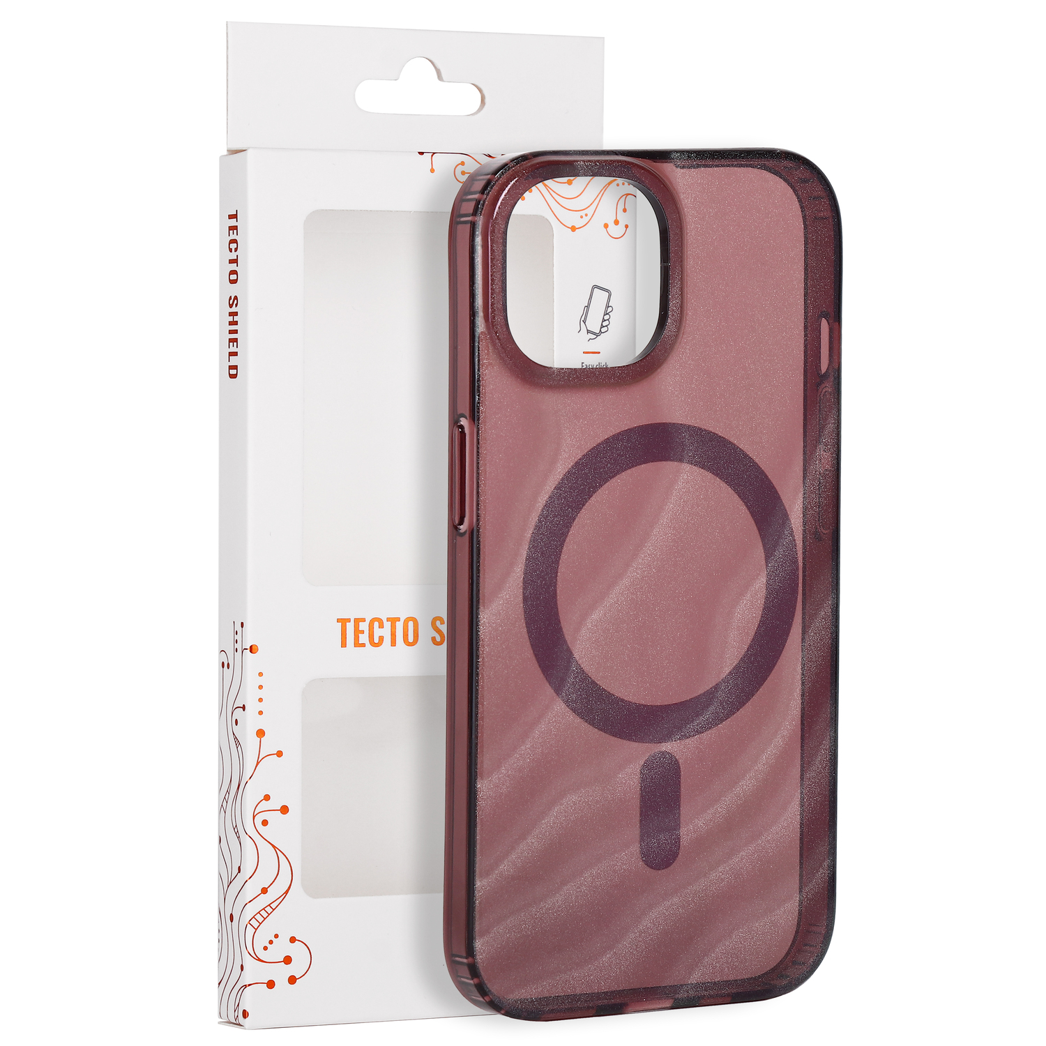 „Tecto Shield Desert Mag“ dėklas, skirtas iPhone 15 6,1", raudonmedžio spalvos
