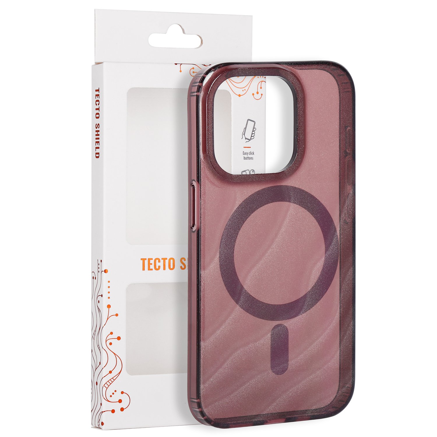 „Tecto Shield Desert Mag“ dėklas, skirtas iPhone 15 Pro Max 6,7", raudonmedžio spalvos