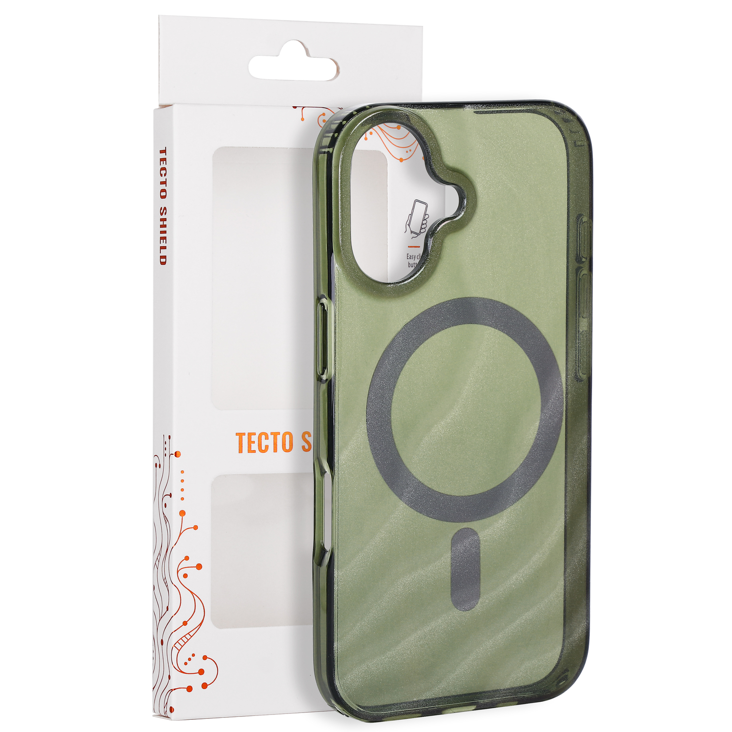 „Tecto Shield Desert Mag“ dėklas, skirtas iPhone 17 6,3", tamsiai alyvuogių spalvos