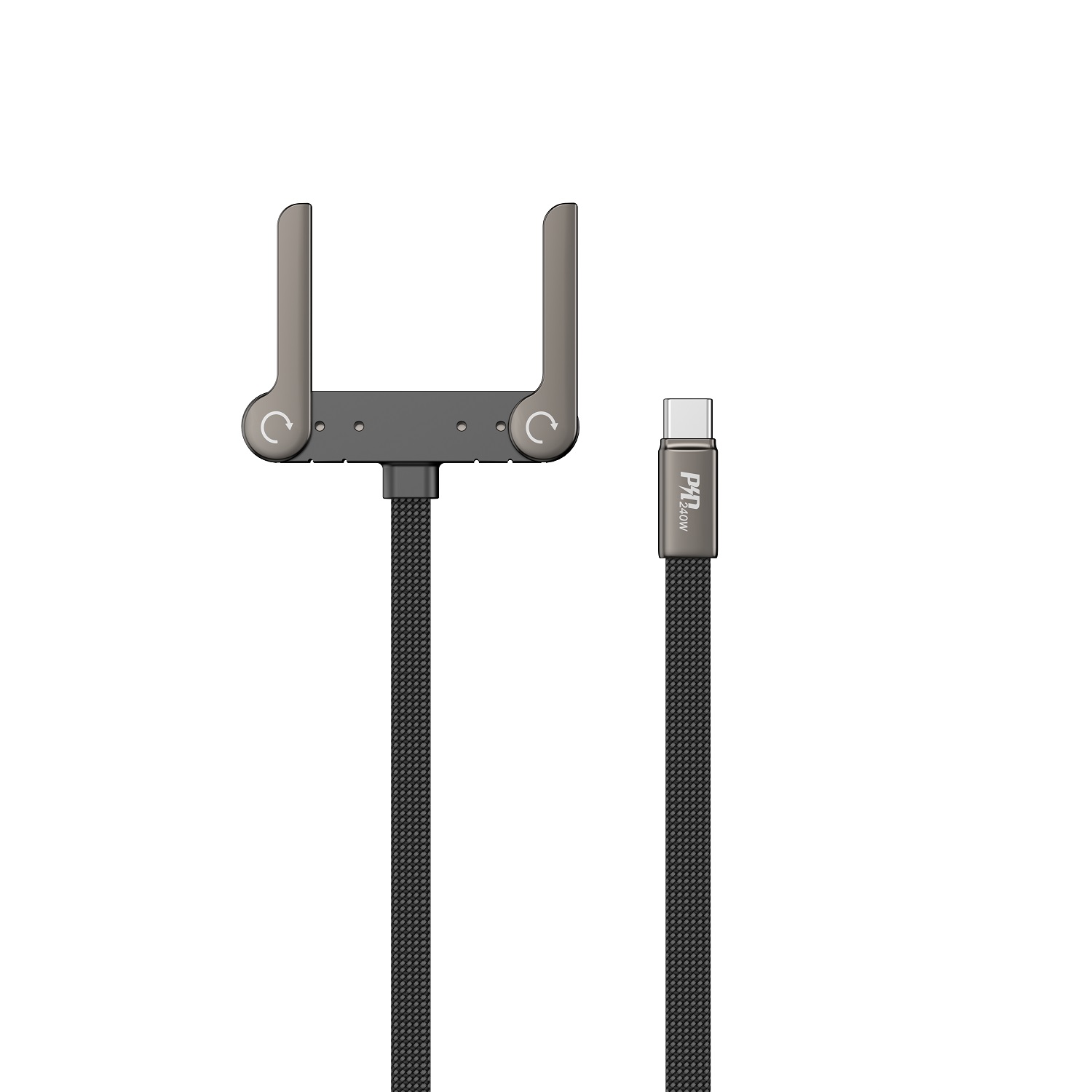 USB-C–USB-C laidas Devia Ultra6 su stovu, 1,5 m, 240 W