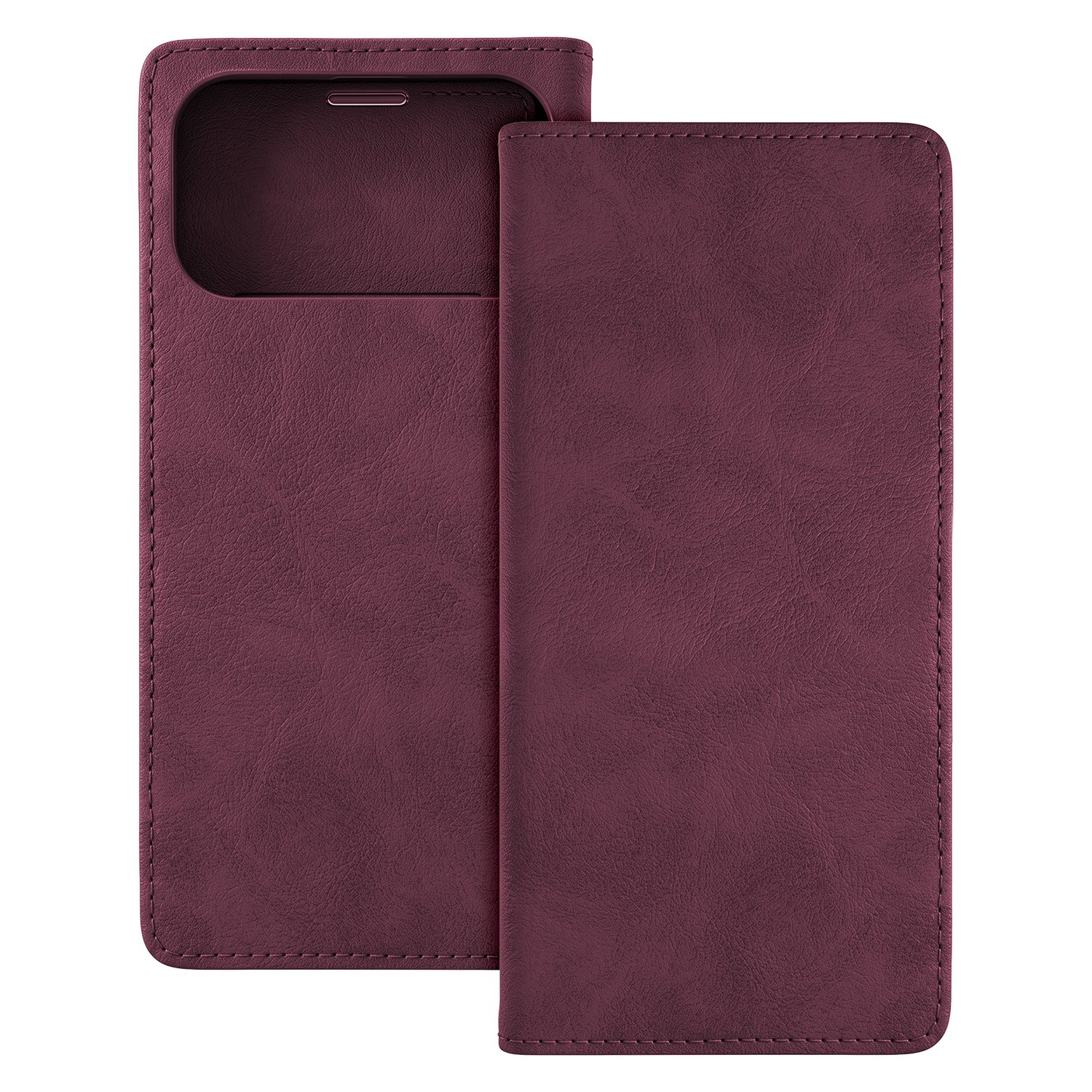 Bordo spalvos TFO „Smart Suede“ atverčiamas dėklas-piniginė – „Apple iPhone 17 Pro Max“ ir „iPhone 18 Pro Max“ modeliams