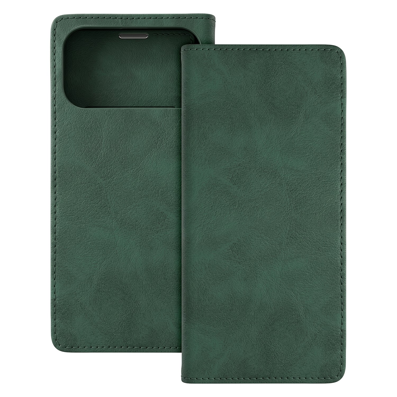 Žalias TFO „Smart Suede“ atverčiamas dėklas-piniginė – „Apple iPhone 17 Pro“ ir „iPhone 18 Pro“ modeliams