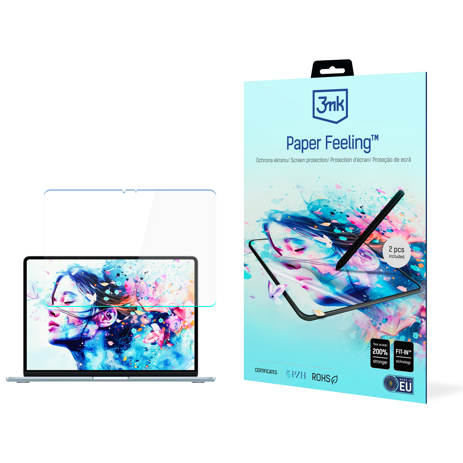 Apple MacBook Air 13,6" M2/M3/M4 – до 15" 3mk Paper Feeling – плёнка для экрана