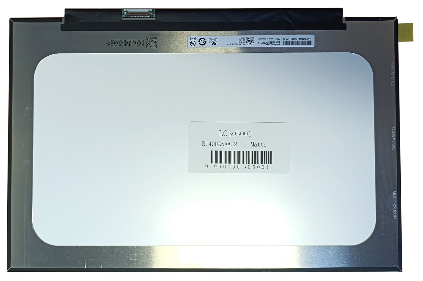 Экран ноутбука 14.0 дюйма, 1920 × 1200, 60 Гц, матовый IPS, 30-контактный разъём справа
