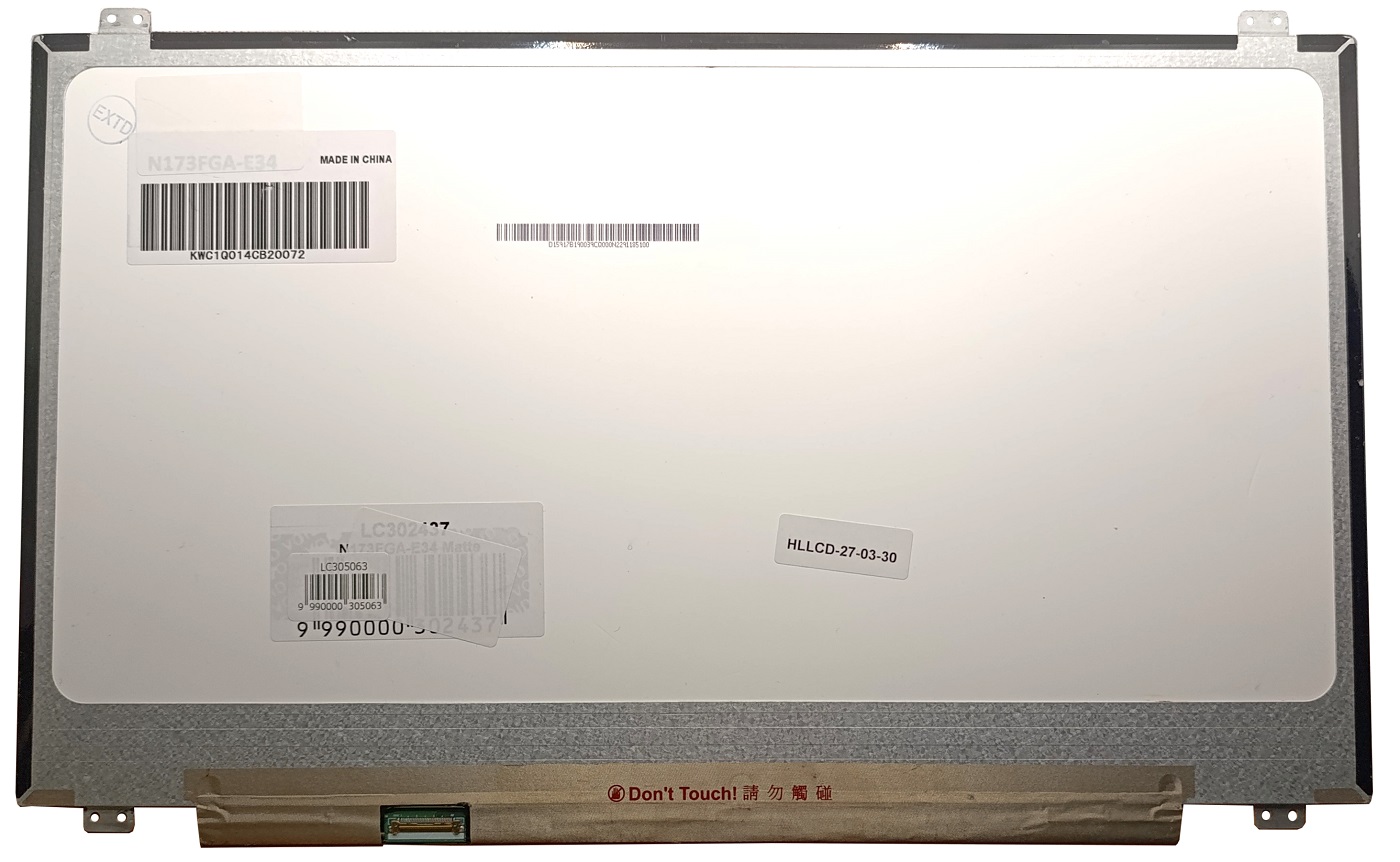 LCD-экран 17,3 дюйма, 1600 × 900 HD+, SLIM, LED, матовый, 30-контактный разъём слева, A+