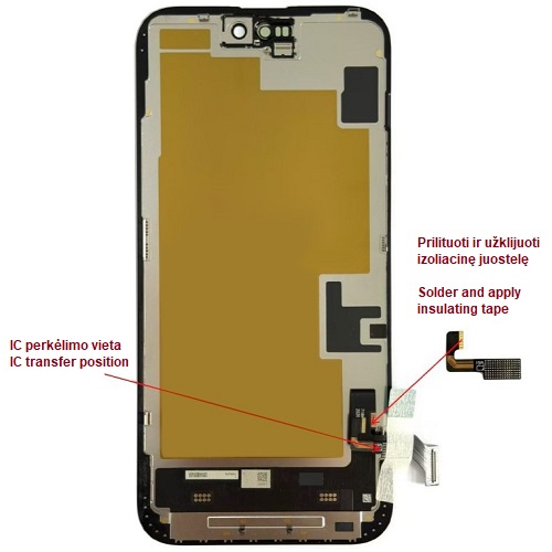 Ekranas skirtas iPhone 15 Plus, LTPO Soft OLED, 60Hz