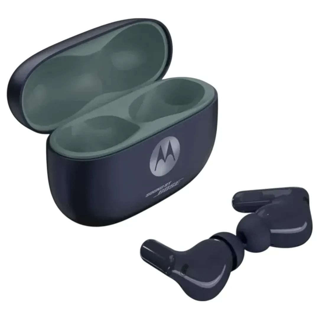 Motorola Moto Buds 2 Plus belaidės į ausis įstatomos ausinės, tamsiai mėlynos