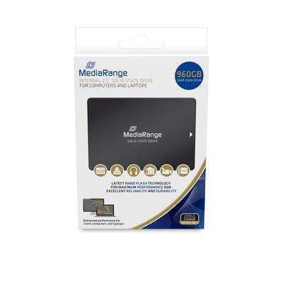 MediaRange MR1004 2,5" SSD, 960 GB, Serial ATA III, įrašymas 480 MB/s, skaitymas 550 MB/s, lizdinė pakuotė