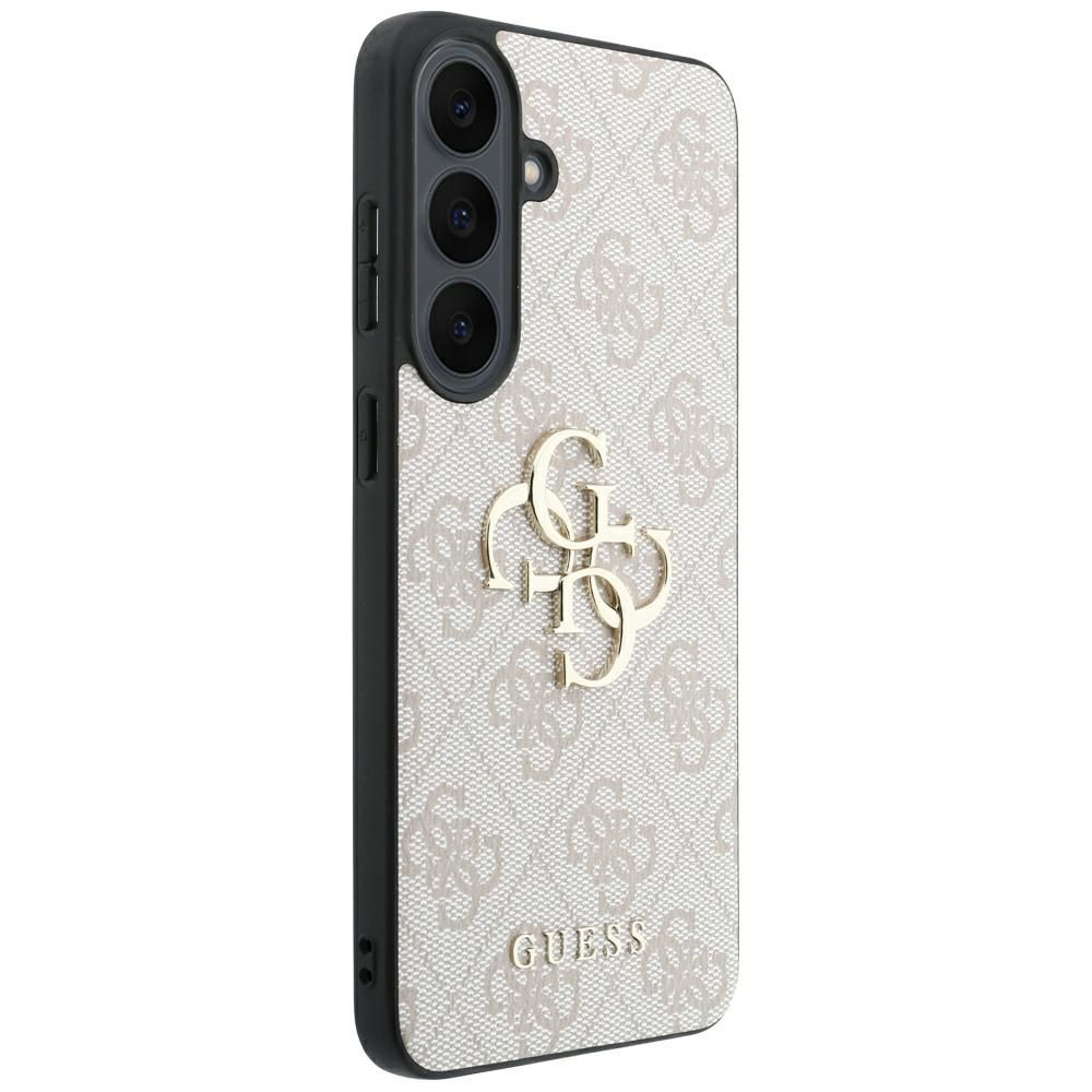 Guess Leather 4G Metal Logo dėklas Samsung Galaxy S26 FE – rožinis