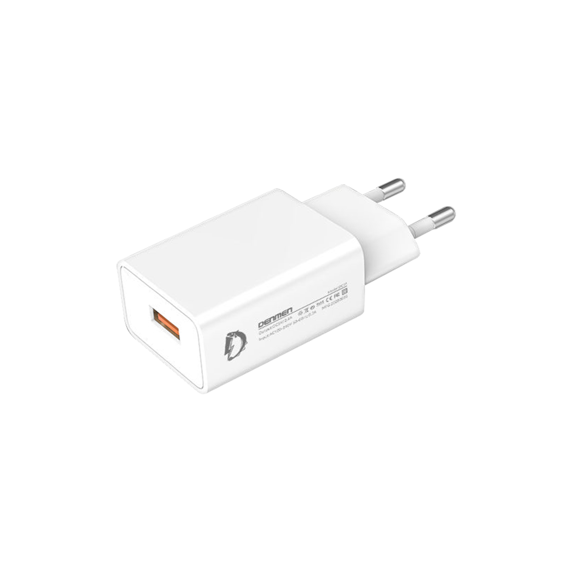 Įkroviklis Denmen (DC01) (1xUSB 2.4A) baltas