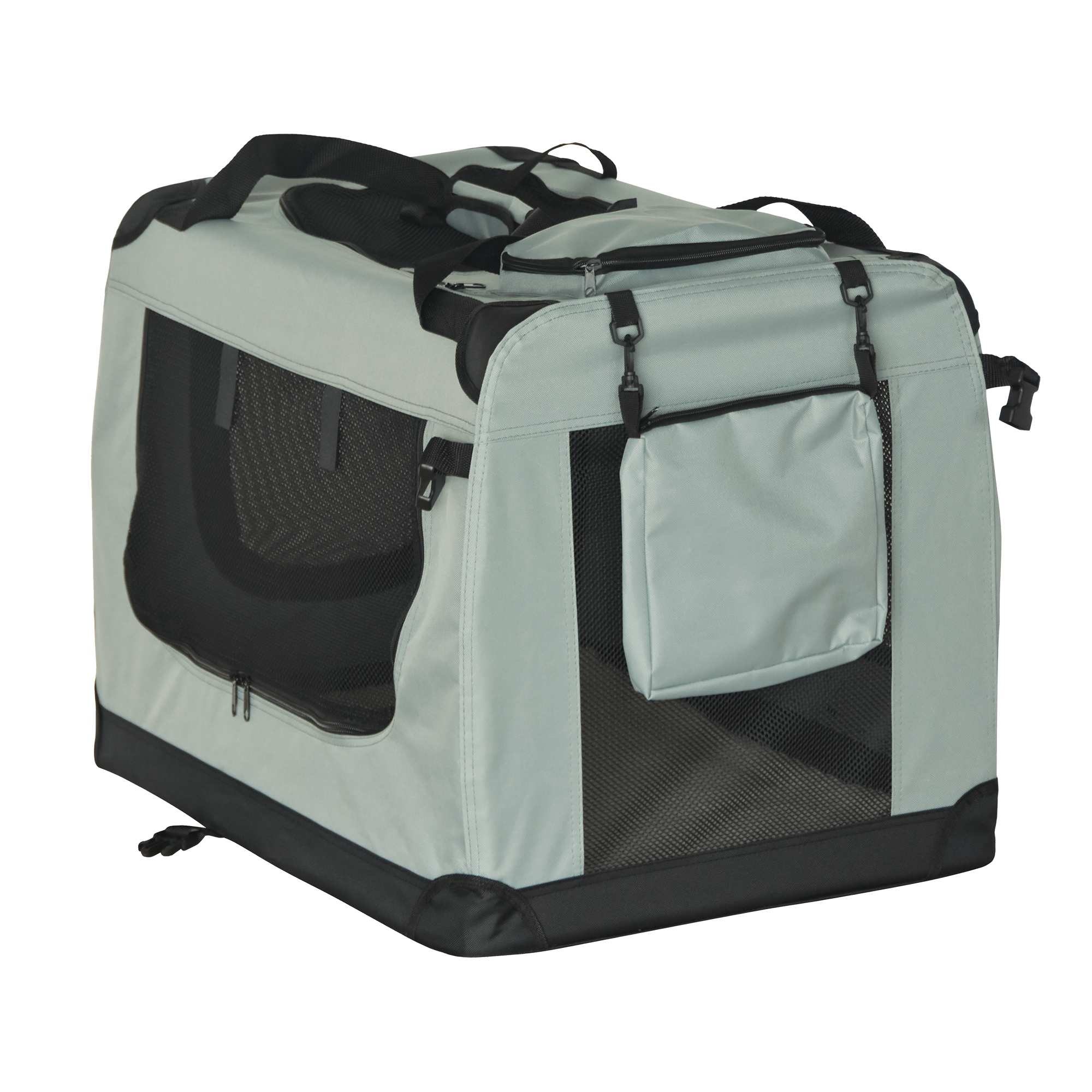Rebel Animals foldable pet carrier bag, size M, 60 × 42 × 42 cm, grey
